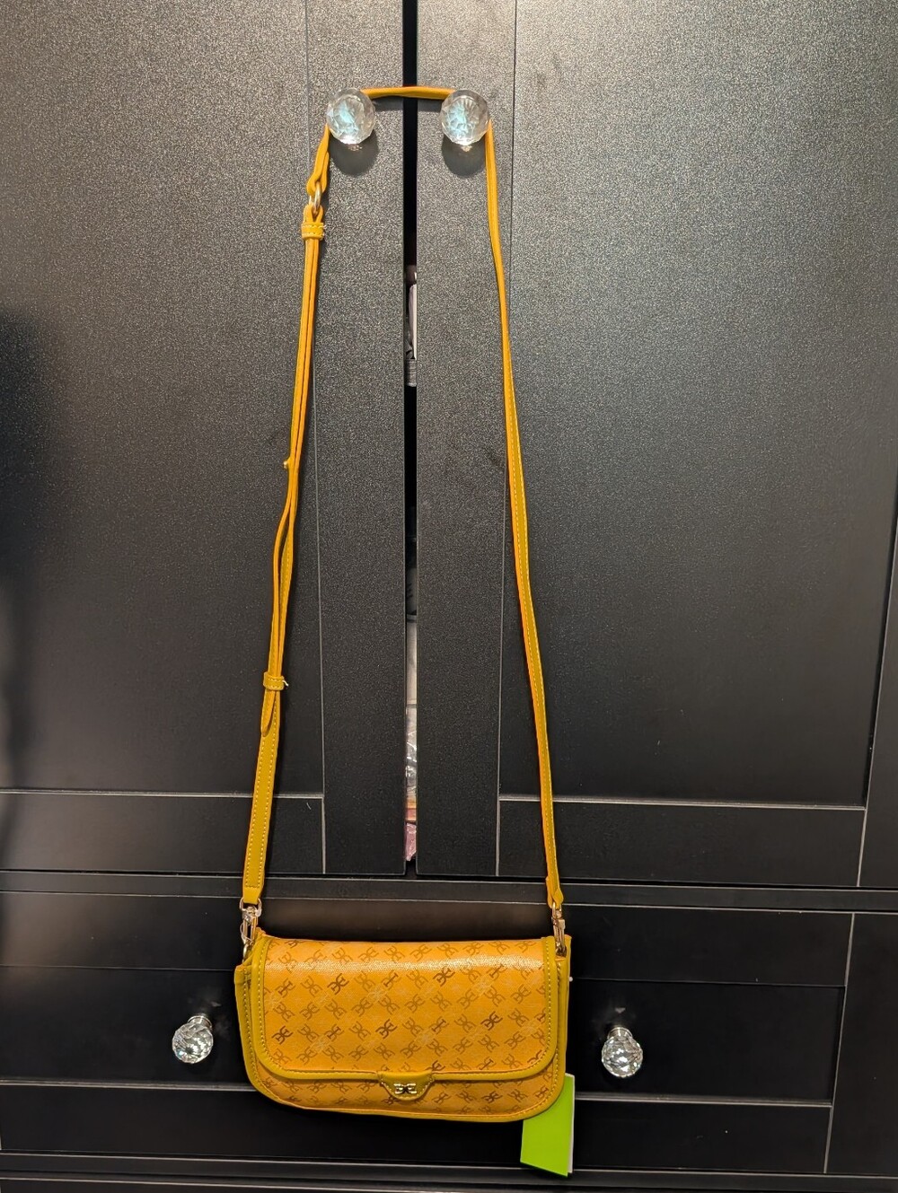 Sam Edelman Yellow Monogram Crossbody Bag